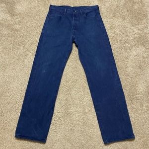 Levi's 501 Men's Straight Leg Denim Blue Jeans Size 34x34 Button Fly Medium Wash